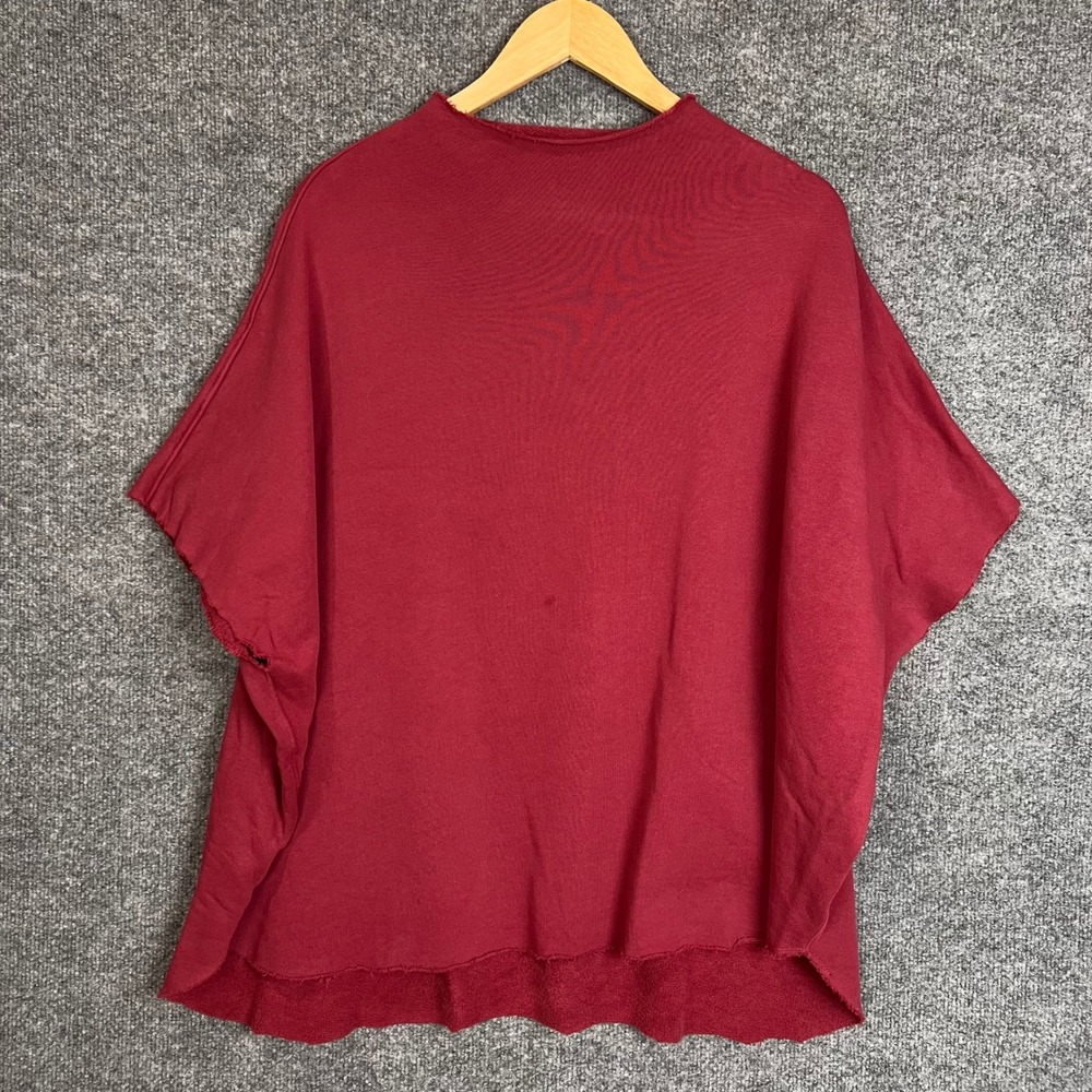 Frank & Eileen Tee Lab Sweatshirt Womens OS Burgundy Good Raw Hem Short Sleeve